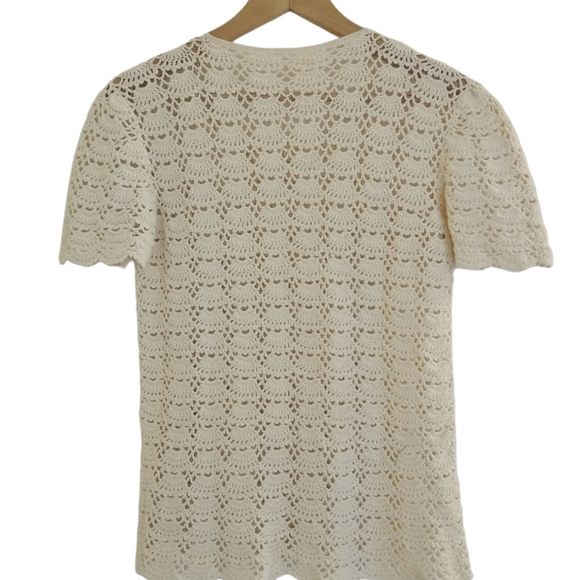 Vtg 90s Y2K Crocheted Knit Top - Picture 4 of 4